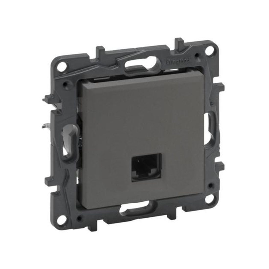Информационная розетка одинарная Niloe Step RJ45 Кат.6 UTP Сталь